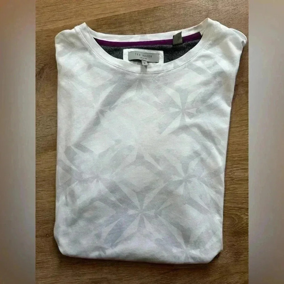 Men's Ted Baker 100% Cotton Patterned Short Sleeve T Shirt Size 4  (Medium) - Picture 10 of 11